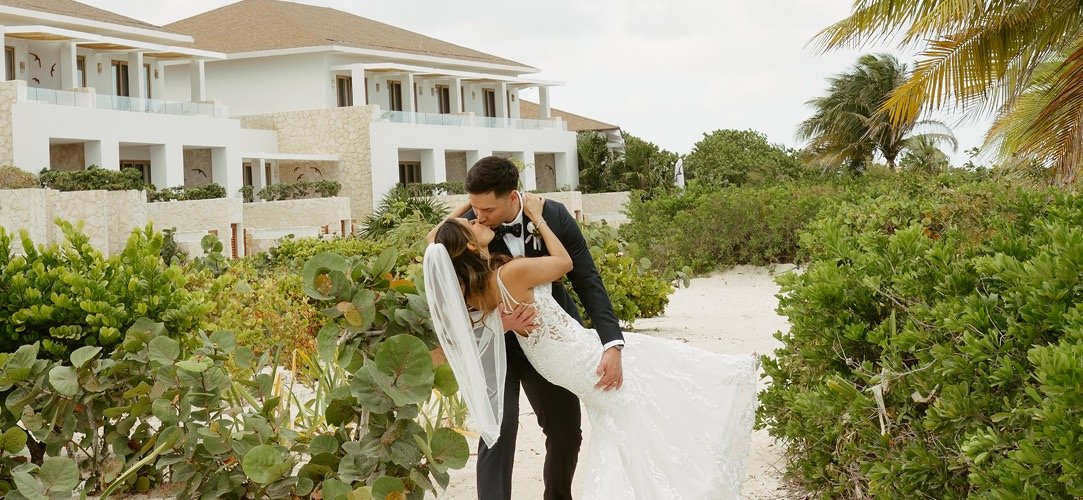 Couple embracing outdoors